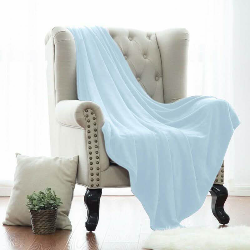 Kathy Ireland Flannel Solid Microplush Bed Blankets