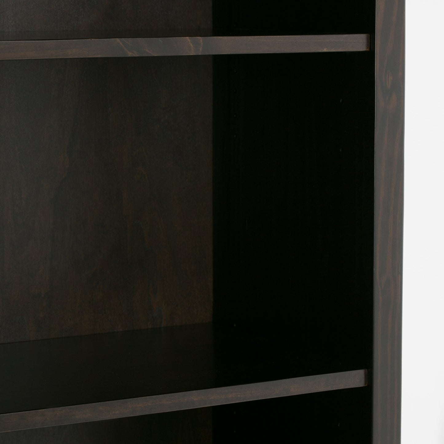 Amherst 30 Inch Solid Wood 5 Shelf Bookcase in Hickory