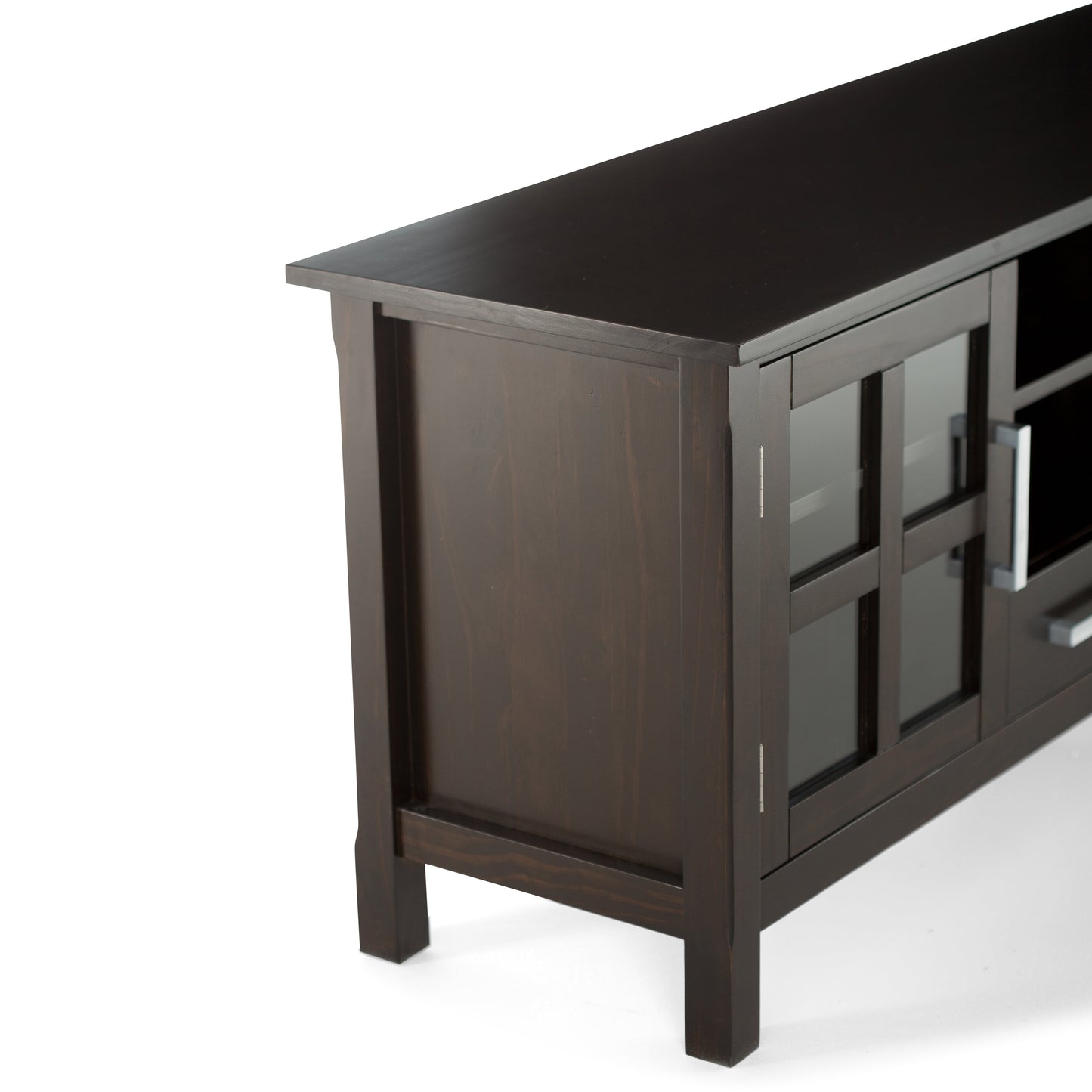 Kitchener 60 Inch Wide Solid Wood TV Stand in Hickory
