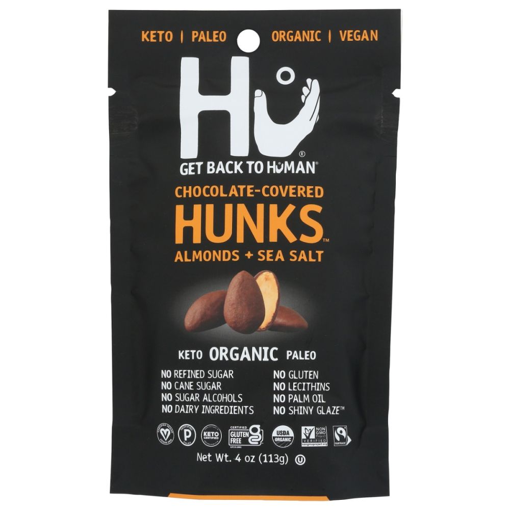 HU: Chocolate Covered Hunks Almonds and Sea Salt, 4 oz