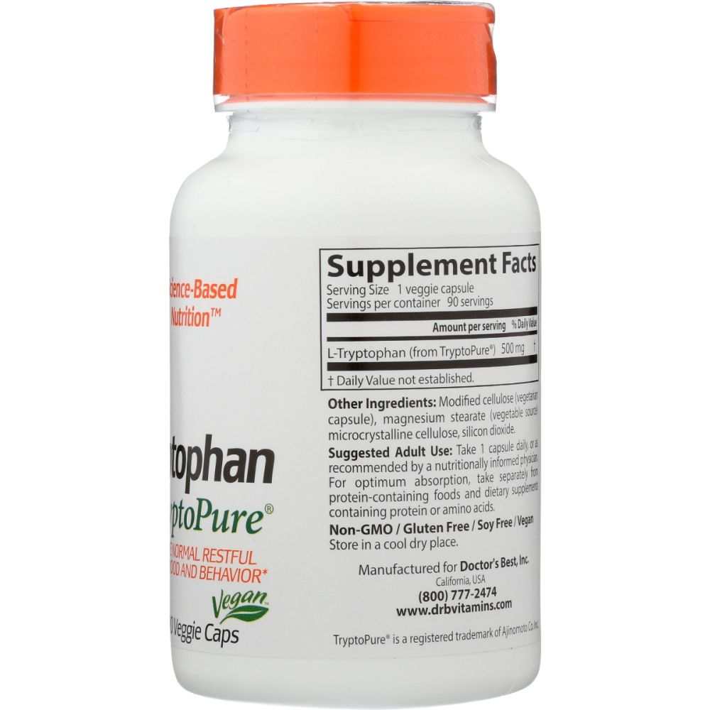 DOCTOR'S BEST: L Tryptophan With Tryptopure 500Mg, 90 vc