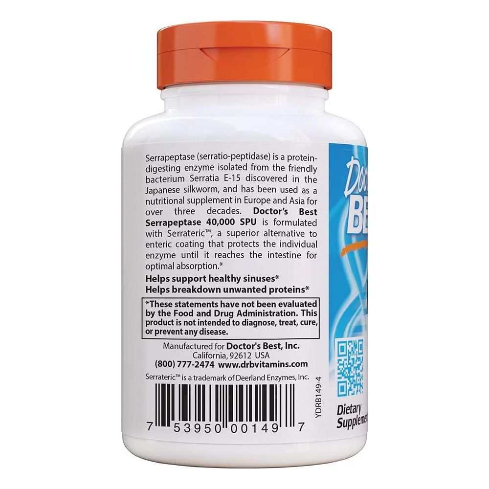 DOCTOR'S BEST: Serrapeptase 40000Spu, 90 vc
