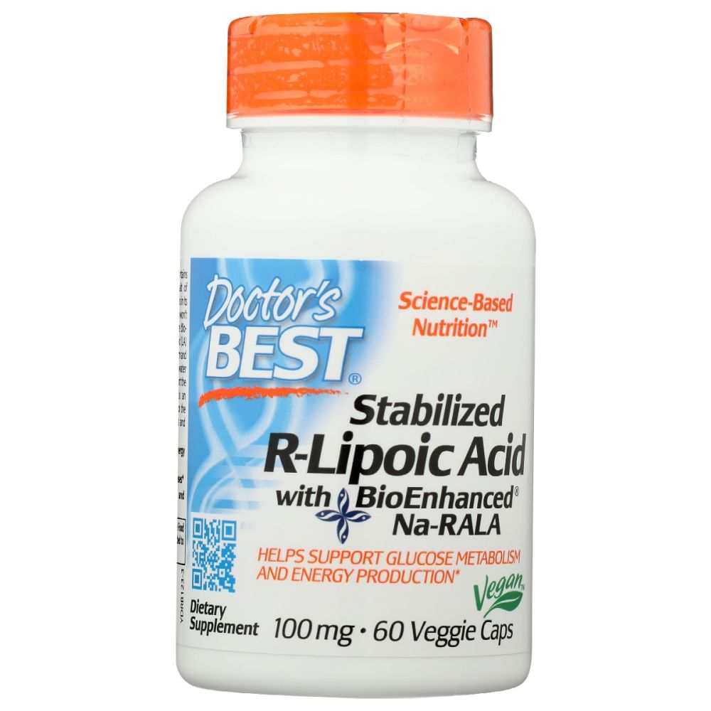 DOCTOR'S BEST: Stabilized R Lipoic Acid with BioEnhanced Na RALA 100Mg, 60 vc