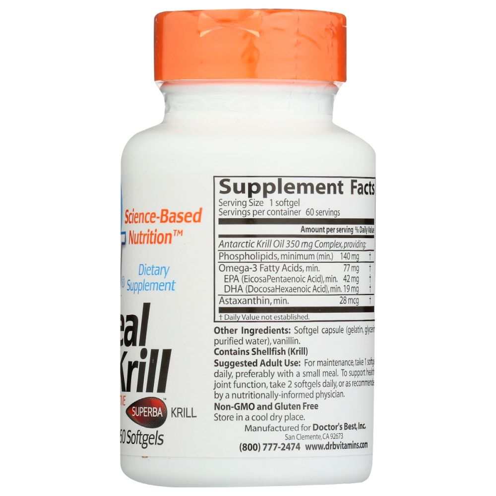 DOCTOR'S BEST: Real Krill 350Mg, 60 sg