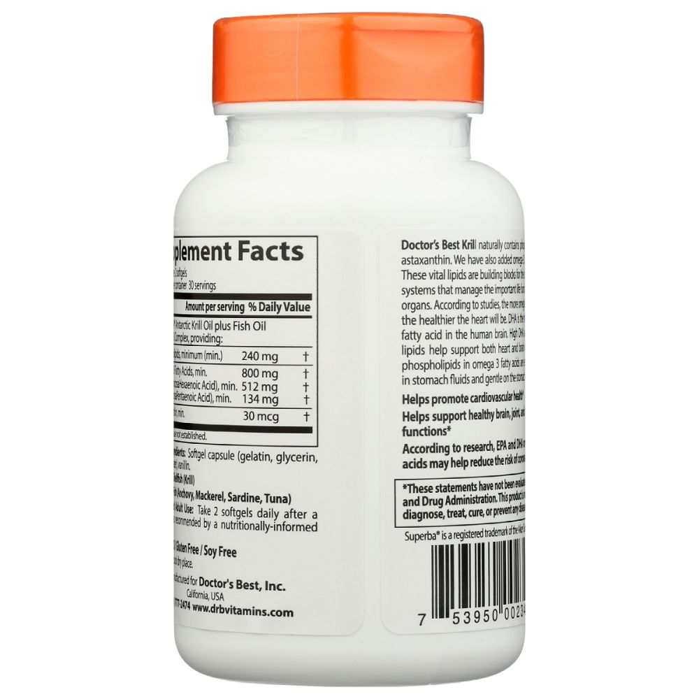 DOCTOR'S BEST: Krill Plus Omega3s - Antarctic Krill Oil with DHA & EPA