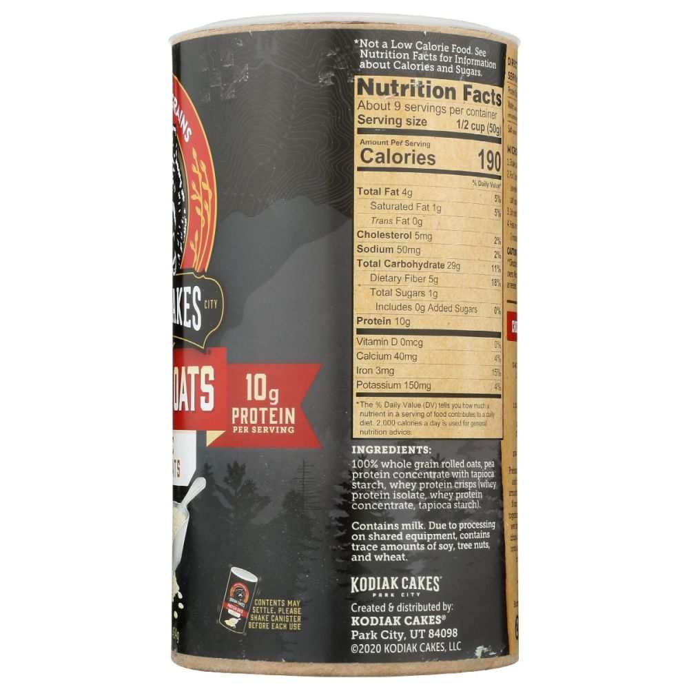KODIAK Oatmeal Classic: 16oz Rolled Oats Canister | Breakfast & Baking