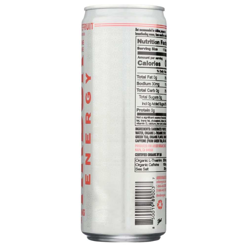 ARDOR ORGANIC INC: Pink Grapefruit Sparkling Water, 12 fo