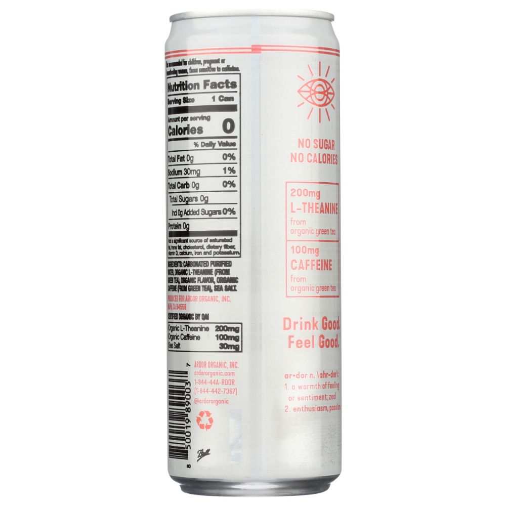 ARDOR ORGANIC INC: Pink Grapefruit Sparkling Water, 12 fo