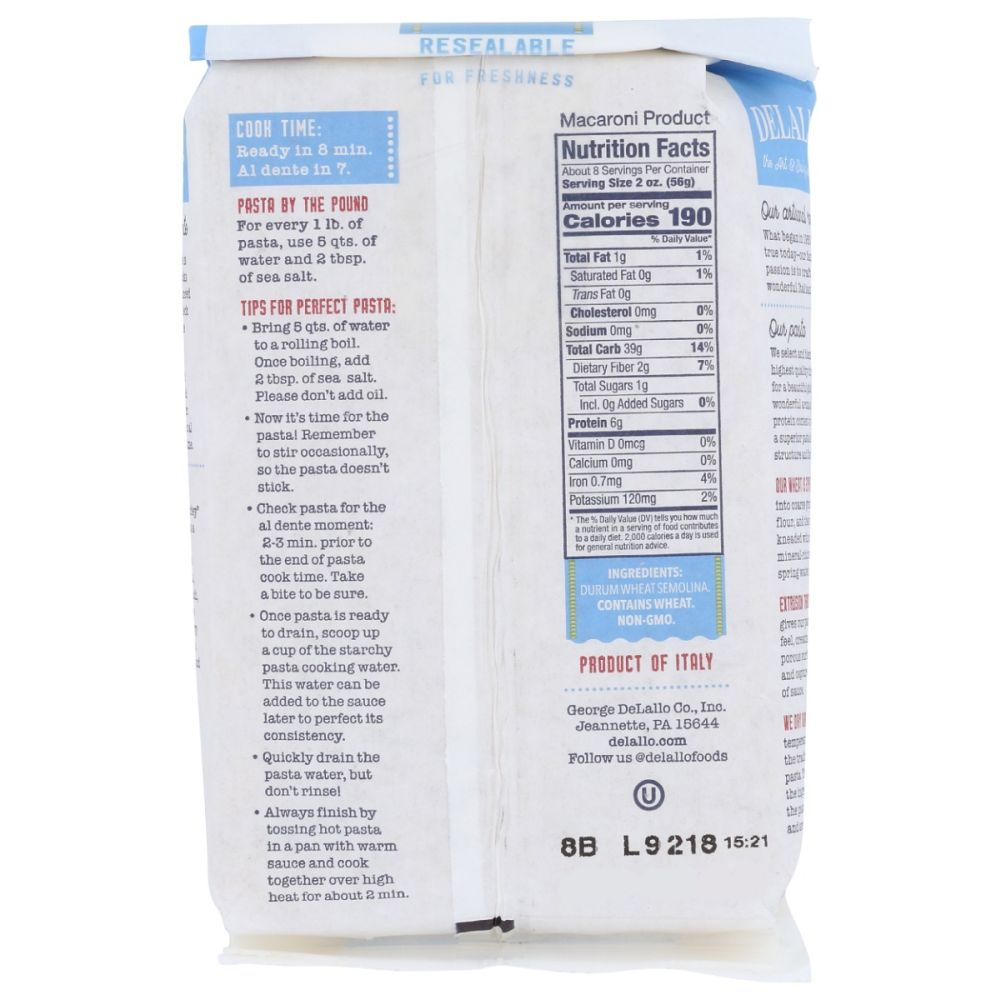 DELALLO: Orzo No. 65 Pasta, 16 oz