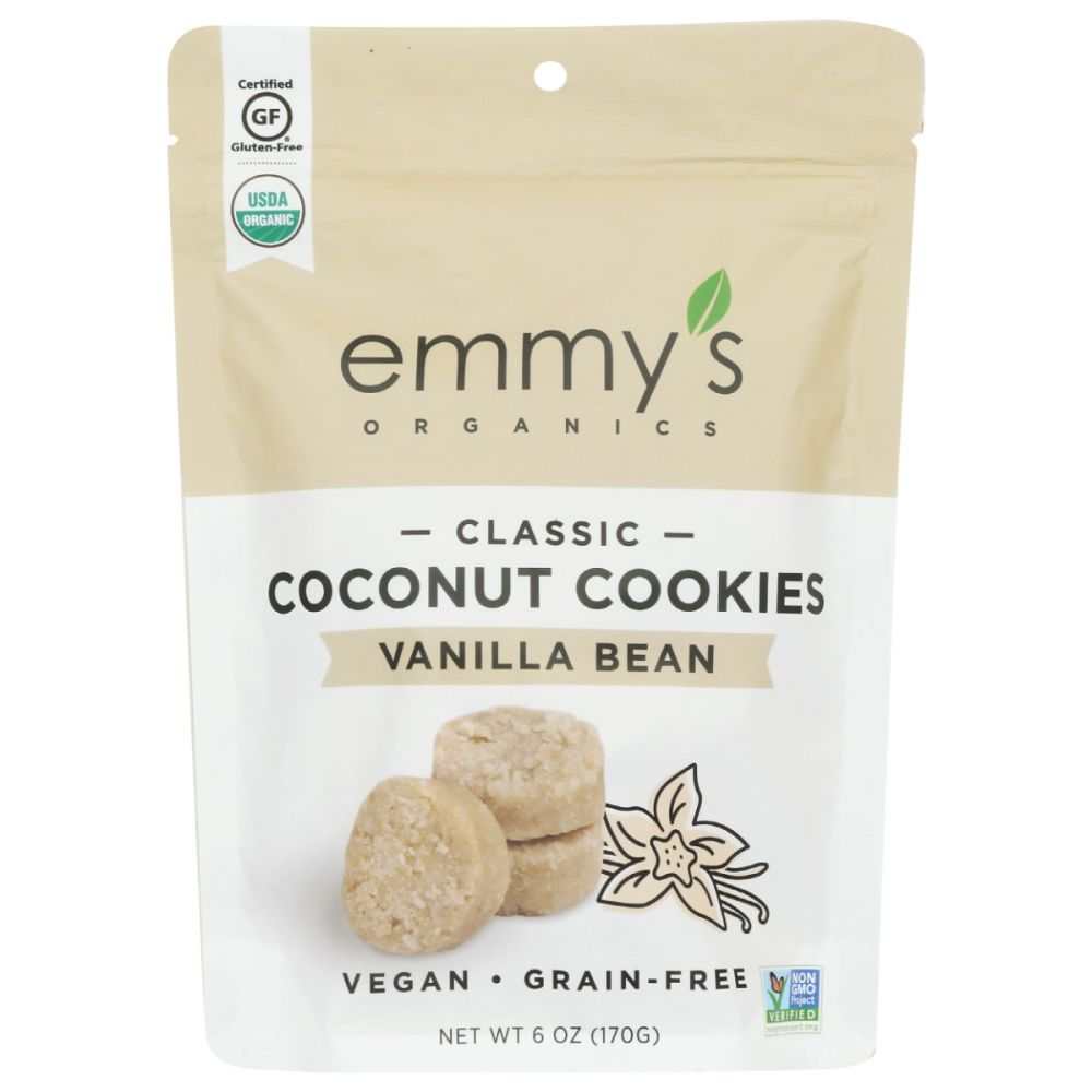 EMMYS ORGANICS: Coconut Cookies Vanilla Bean, 6 oz