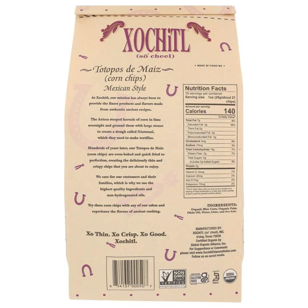 XOCHITL: Corn Chips Organic Blue Corn, 16 oz