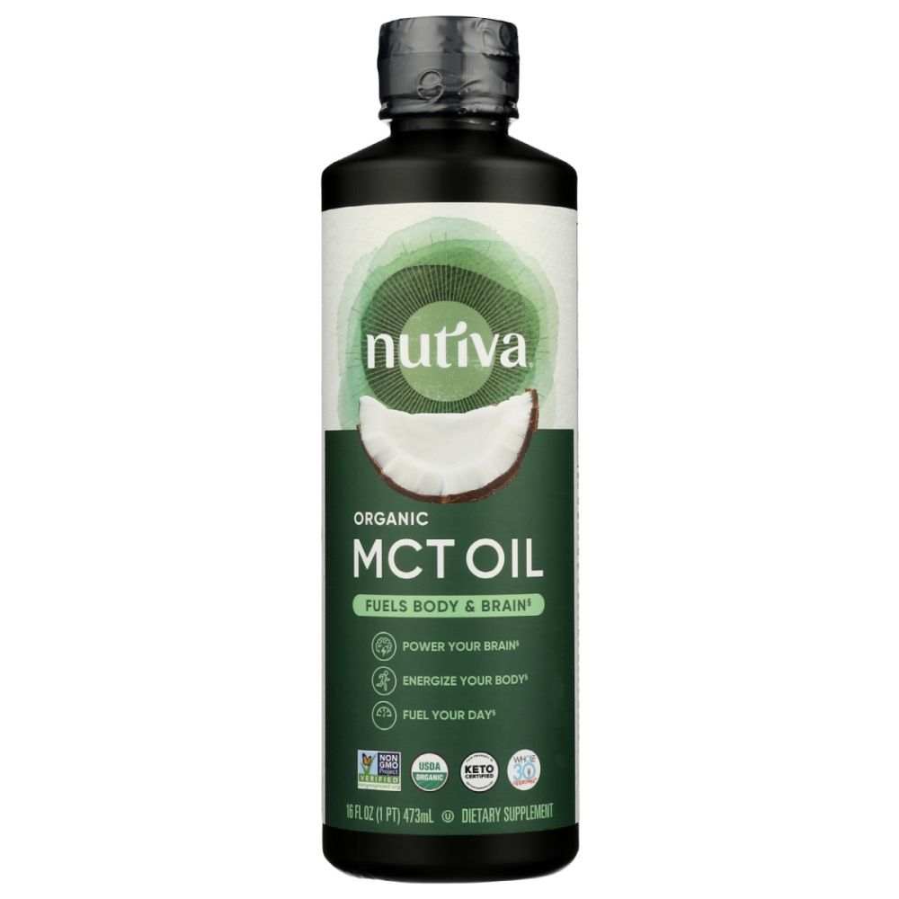 Nutiva Organic MCT Oil:16oz|Pure Coconut-Based Med-Chain Triglycerides