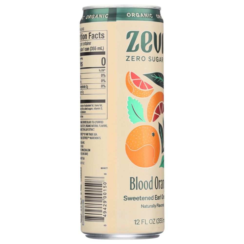Zevia Organic Earl Grey Tea - Blood Orange, 12fl oz| Fresh Organic Tea