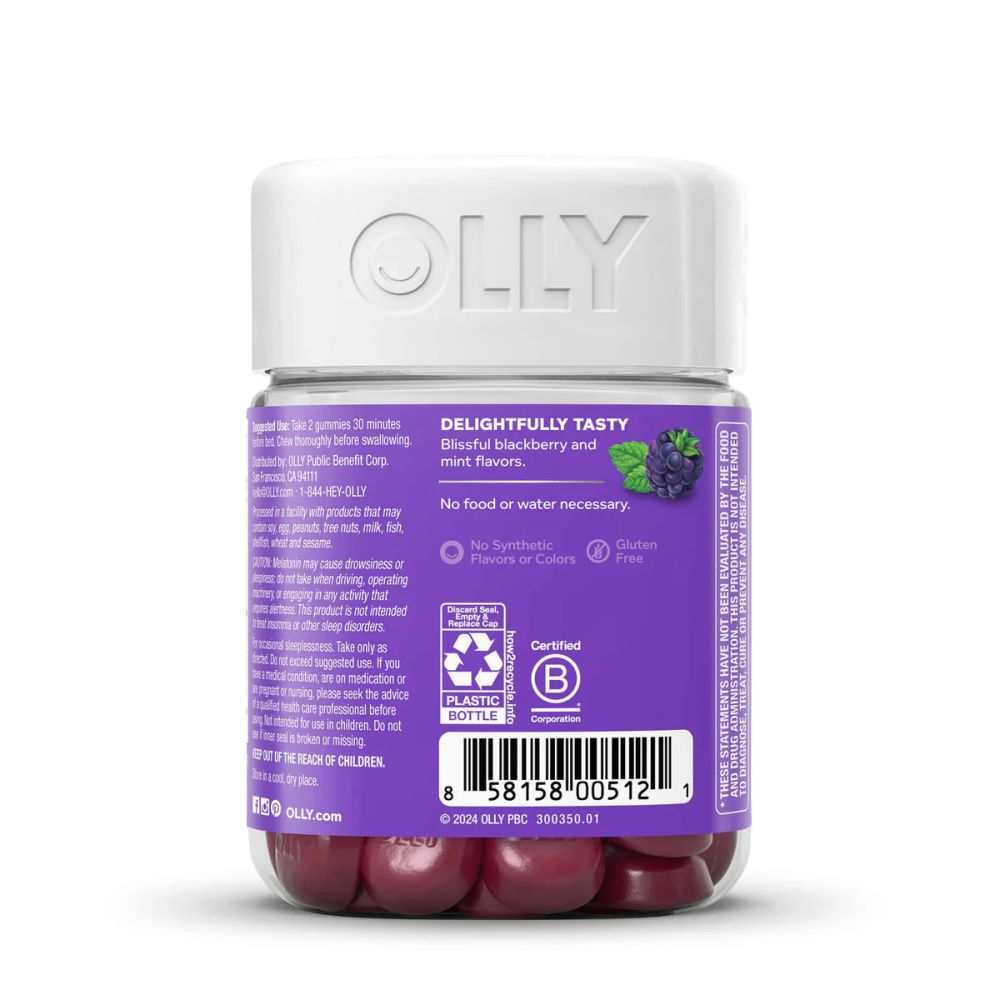 OLLY: Supplement Restful Sleep Gummy, 50ea for Better Sleep|Relaxation