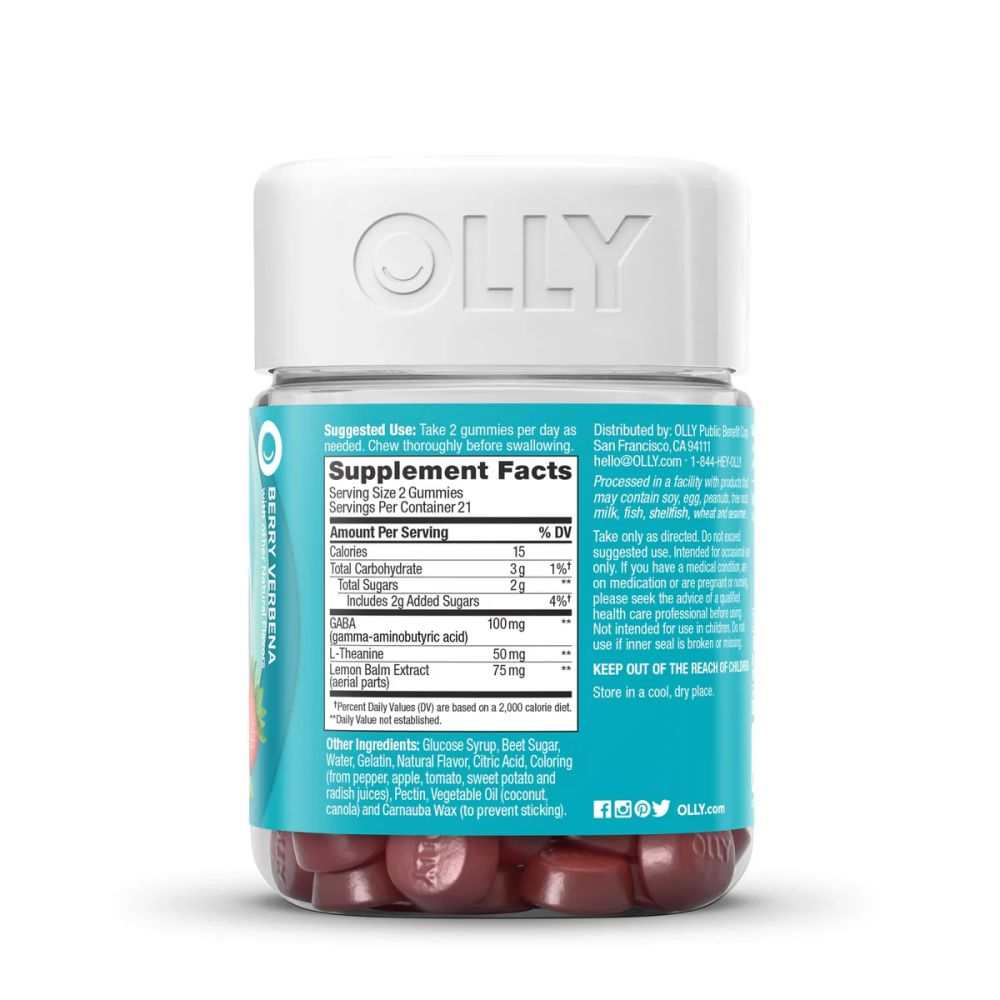 OLLY Supplement Goodbye Stress - Fast-Acting | Stress - Relief Gummies