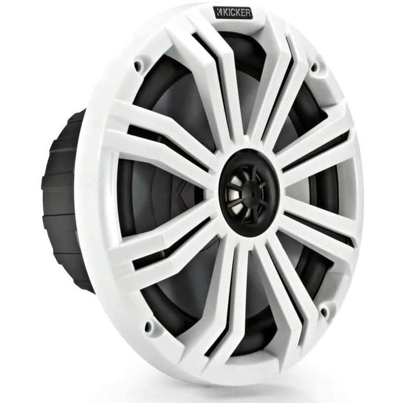KICKER Pair 45KM84L 8" 600 Watt Marine Boat Waterproof Speakers w/LED's KM8  (Refurbished)
