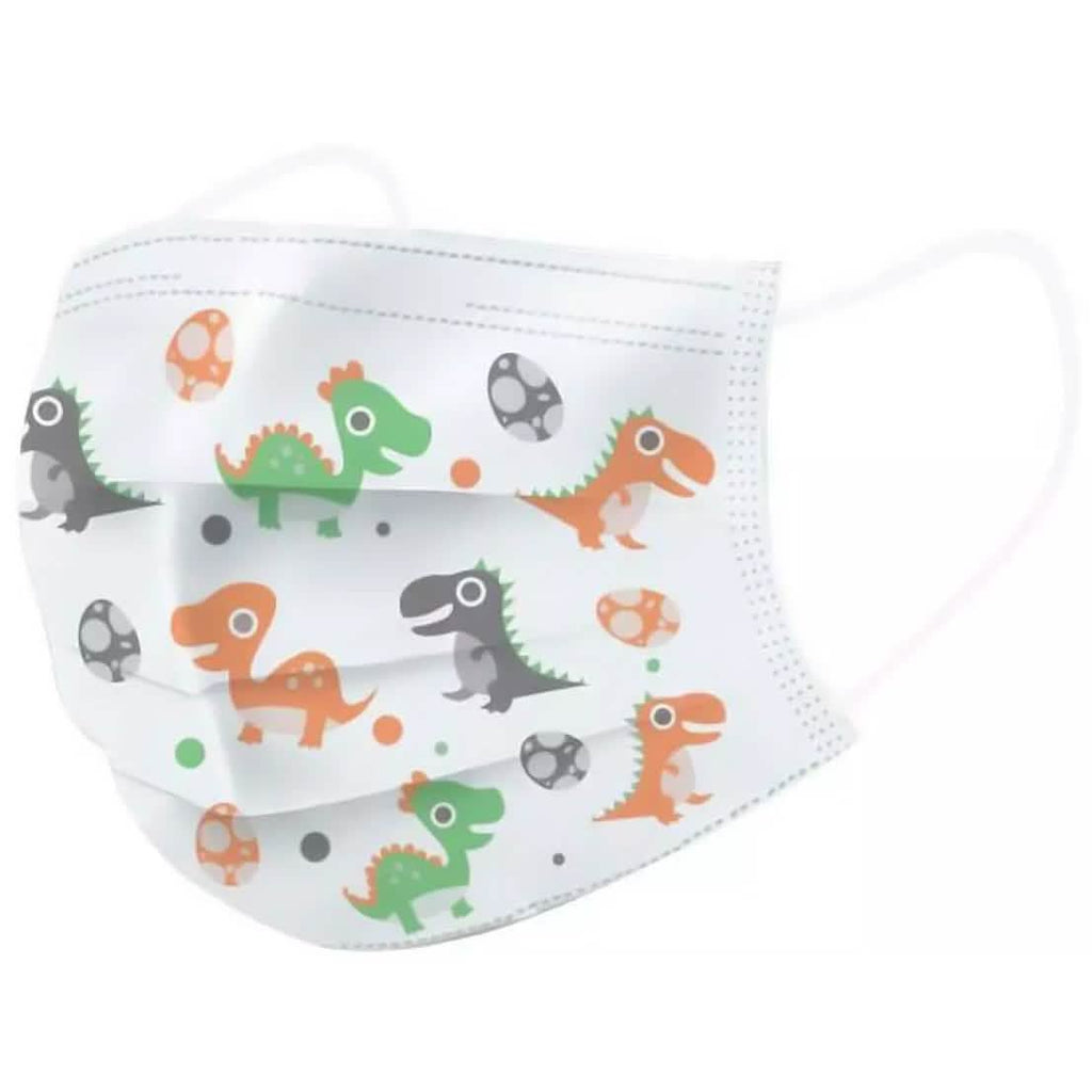 Masques jetables pour enfants 3 plis motif dinosaure