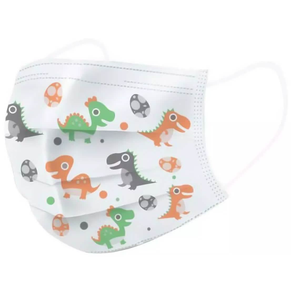 Masques jetables pour enfants 3 plis motif dinosaure