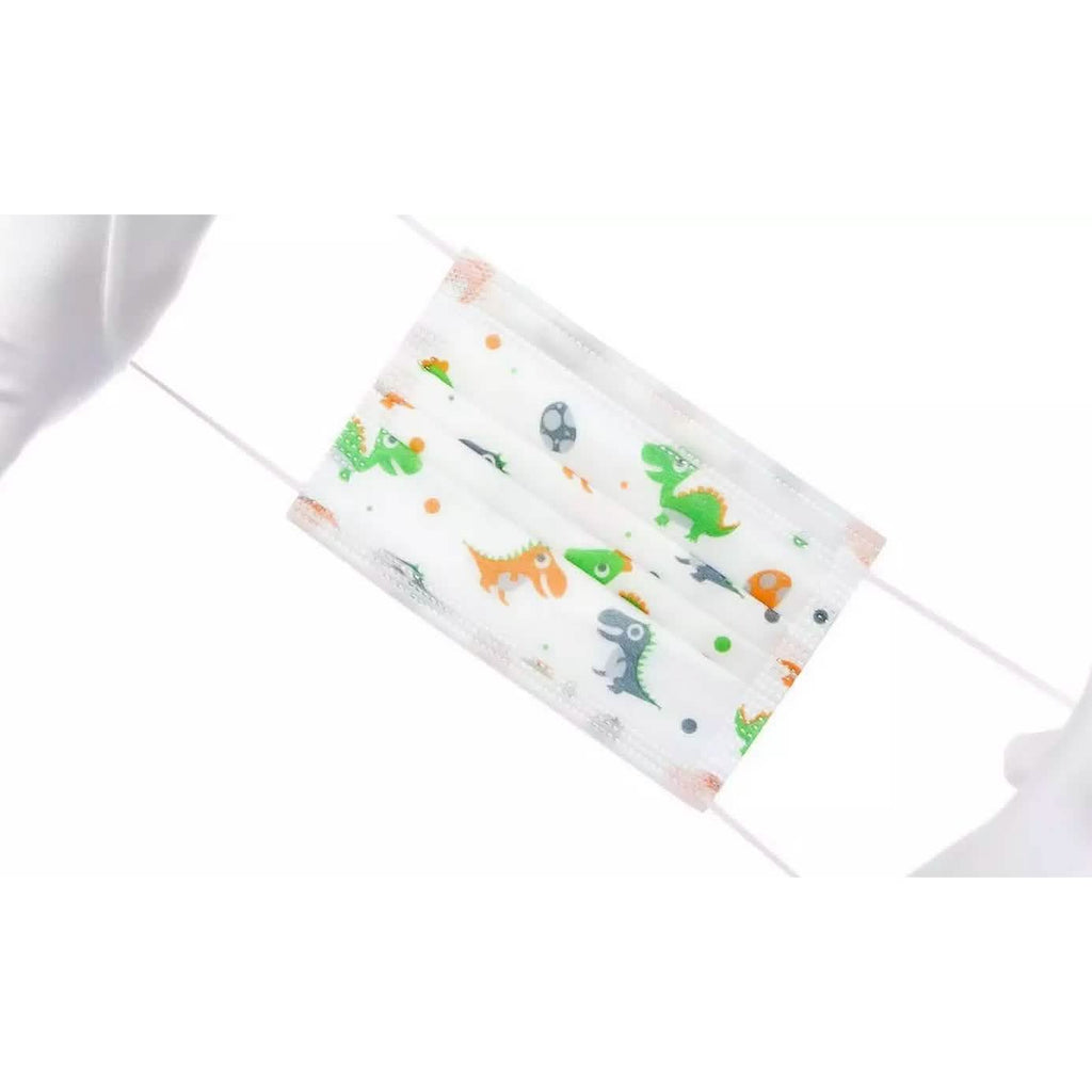 Masques jetables pour enfants 3 plis motif dinosaure