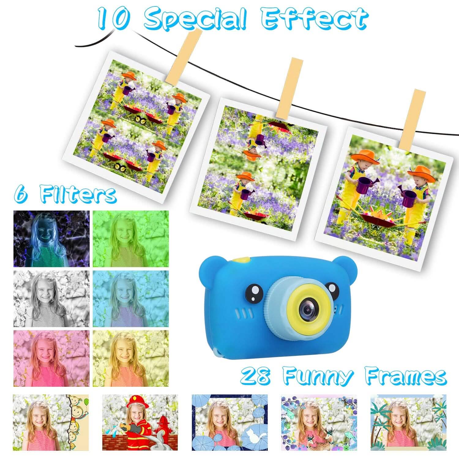 Kids Digital Camera with 2" Screen 4x Digital Zoom