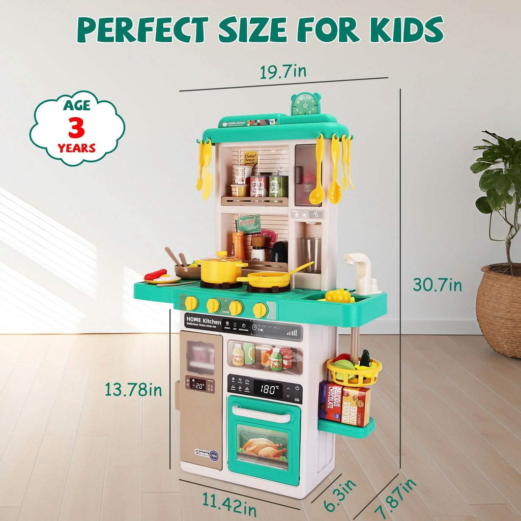 Kids Kitchen Play Set Interactive Pretend Kitchen Toys Cookware
