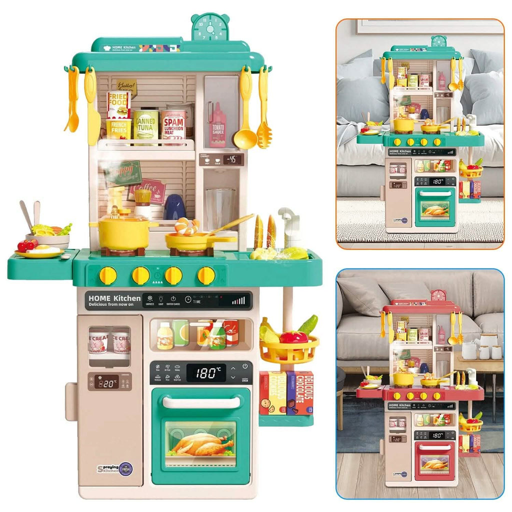Kids Kitchen Play Set Interactive Pretend Kitchen Toys Cookware