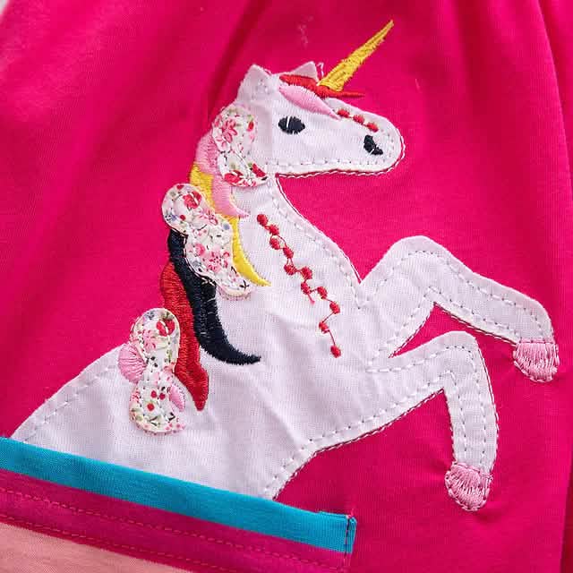 Robe courte à manches courtes pour petites filles
