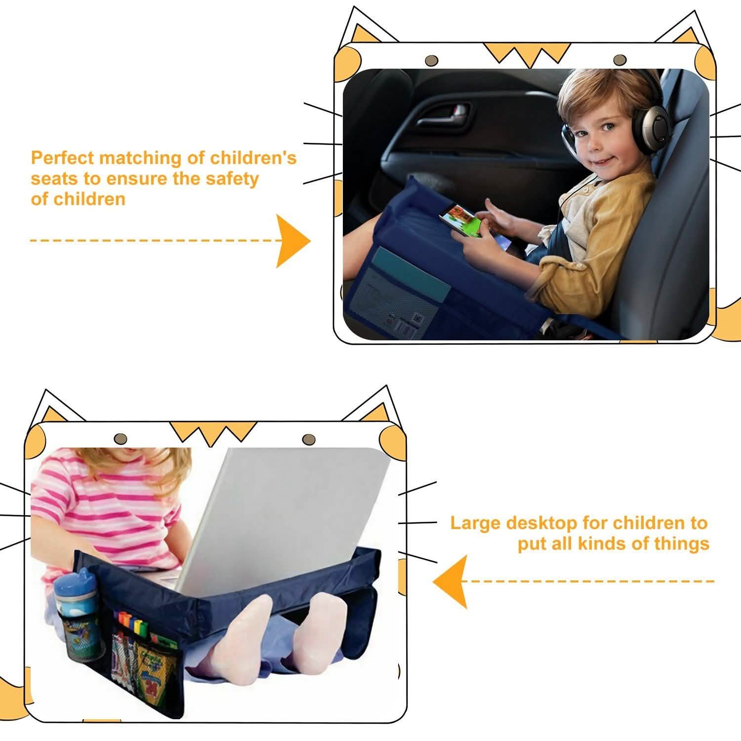 Plateau de voyage de sécurité pour enfants, étanche, pour siège auto