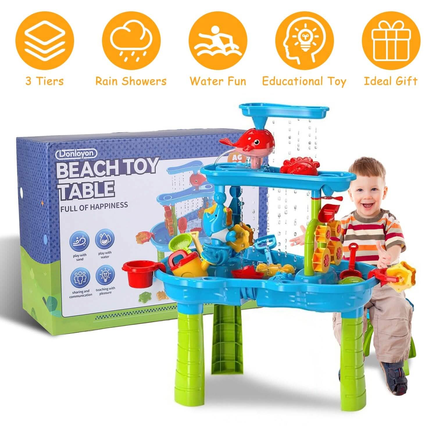 Table de jeu sable et eau pour enfants, 3-6 ans, exercice sensoriel, développement des liens amicaux