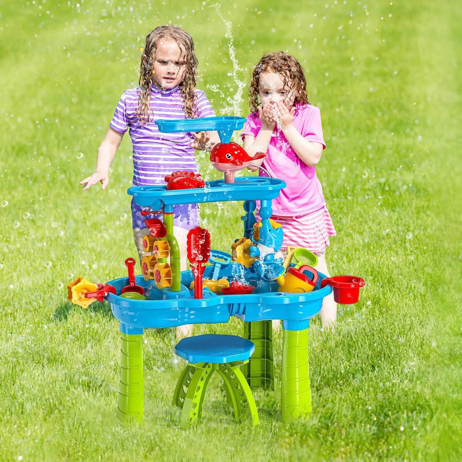 Table de jeu sable et eau pour enfants, 3-6 ans, exercice sensoriel, développement des liens amicaux