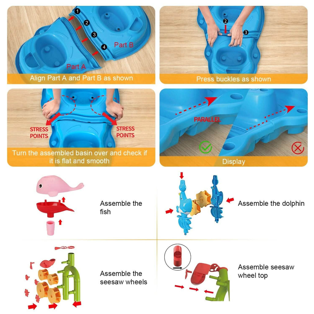 Table de jeu sable et eau pour enfants, 3-6 ans, exercice sensoriel, développement des liens amicaux