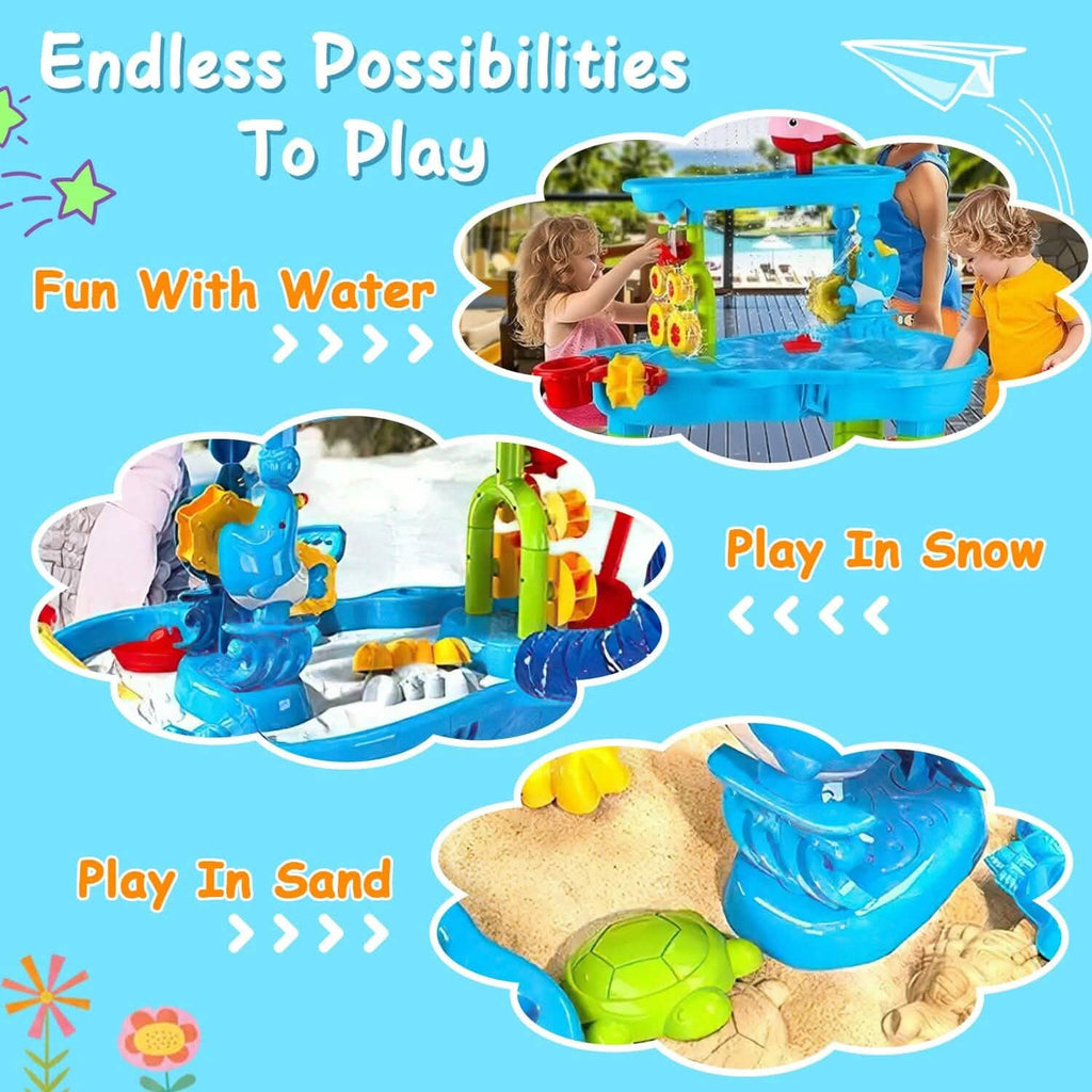Table de jeu sable et eau pour enfants, 3-6 ans, exercice sensoriel, développement des liens amicaux
