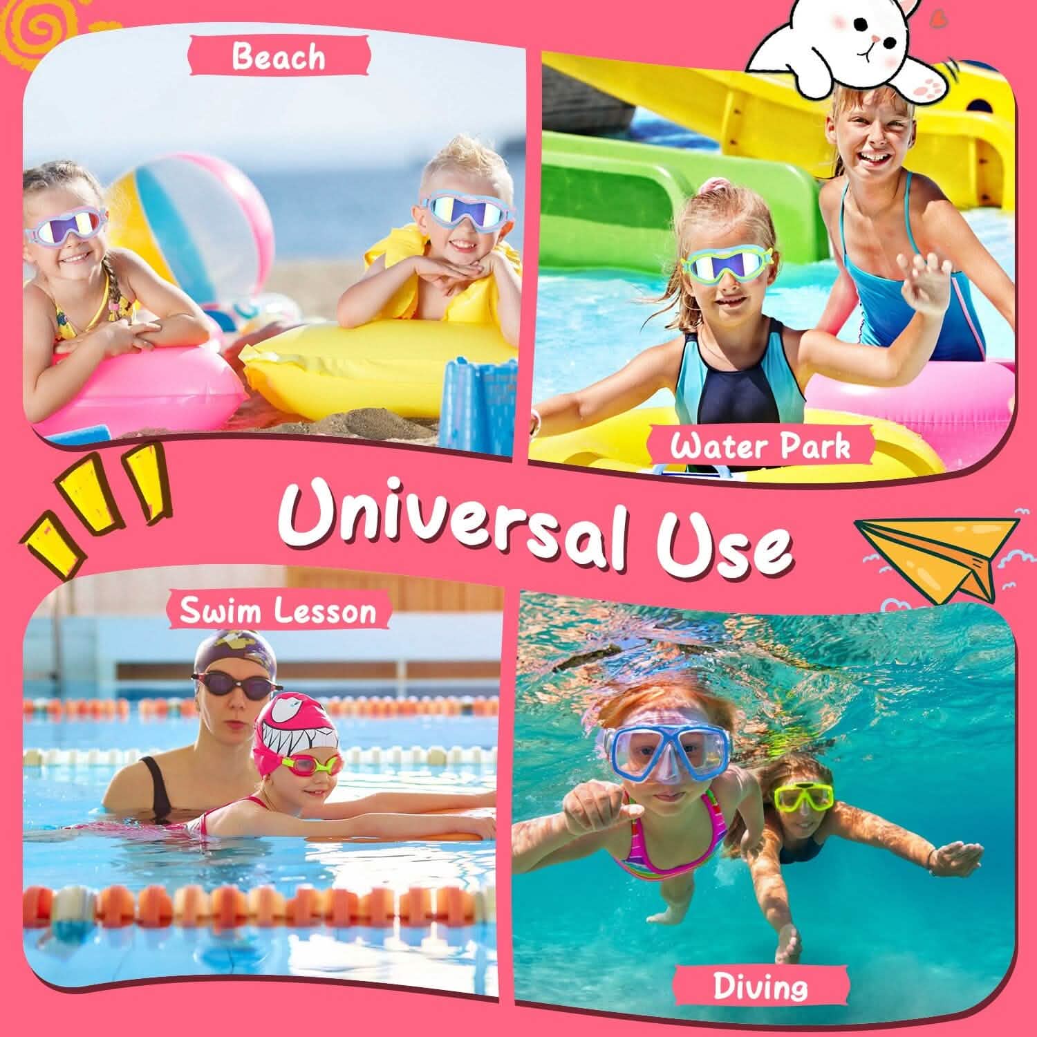 子供用スイムゴーグル 耳栓付き UVカット 防曇 漏れ防止