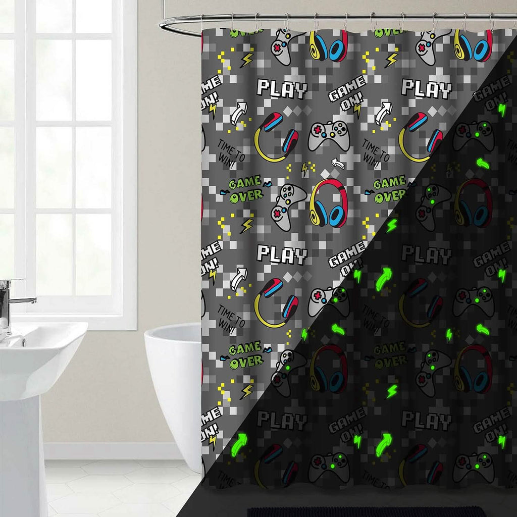 Kidz Mix Game on Glow-in-the-Dark Shower Curtain