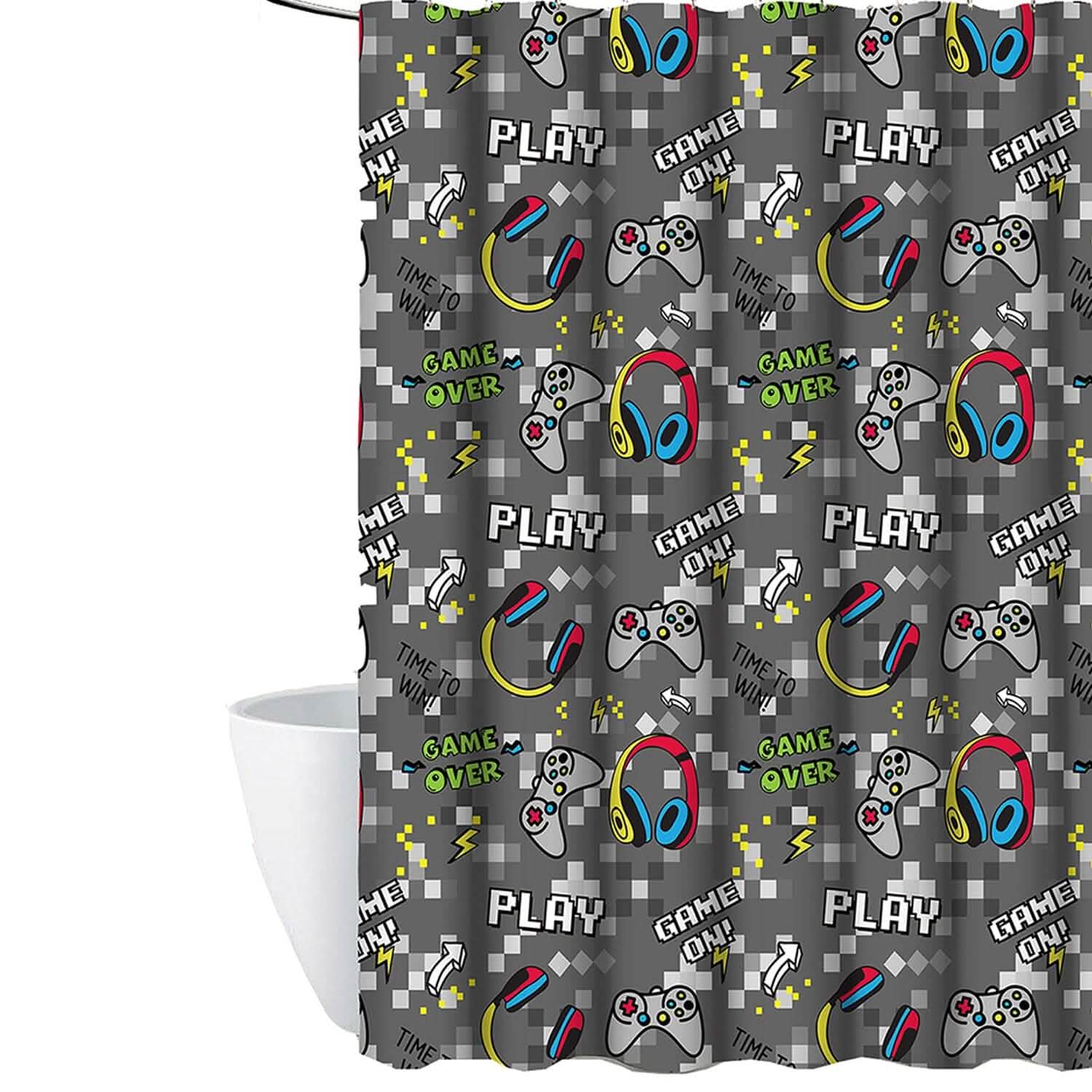 Kidz Mix Game on Glow-in-the-Dark Shower Curtain