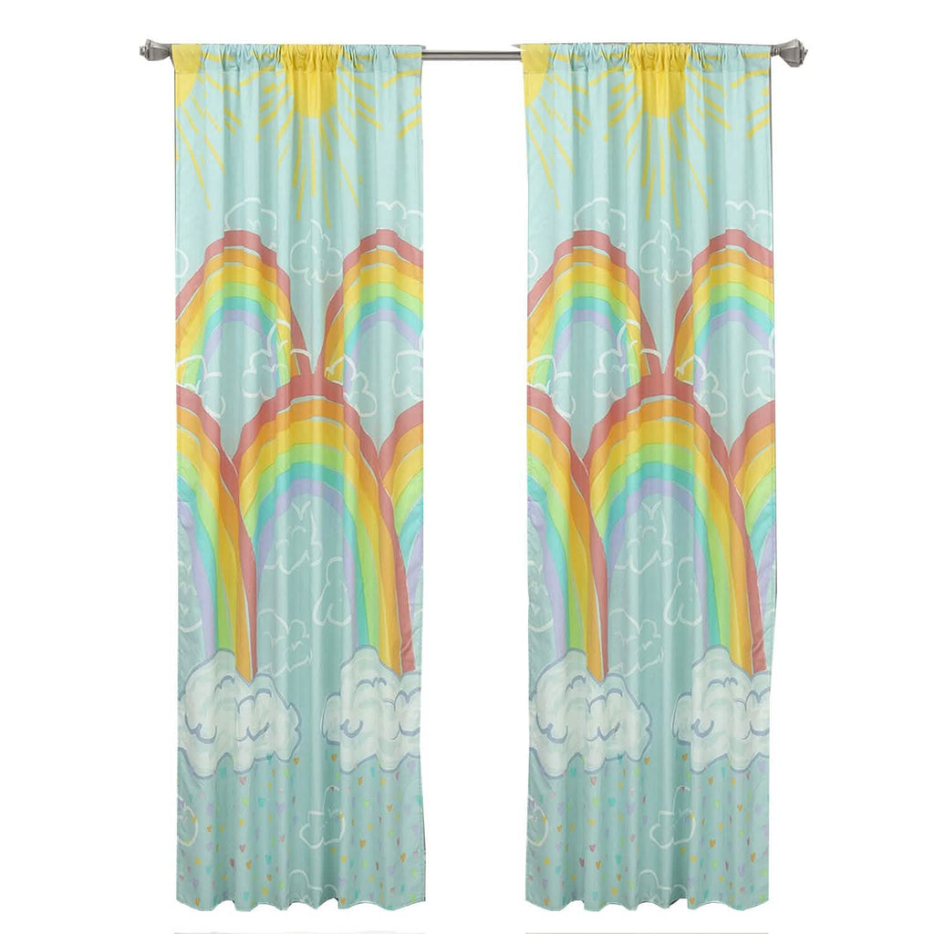Kidz Mix Rainbow Clouds Window Panel Pair