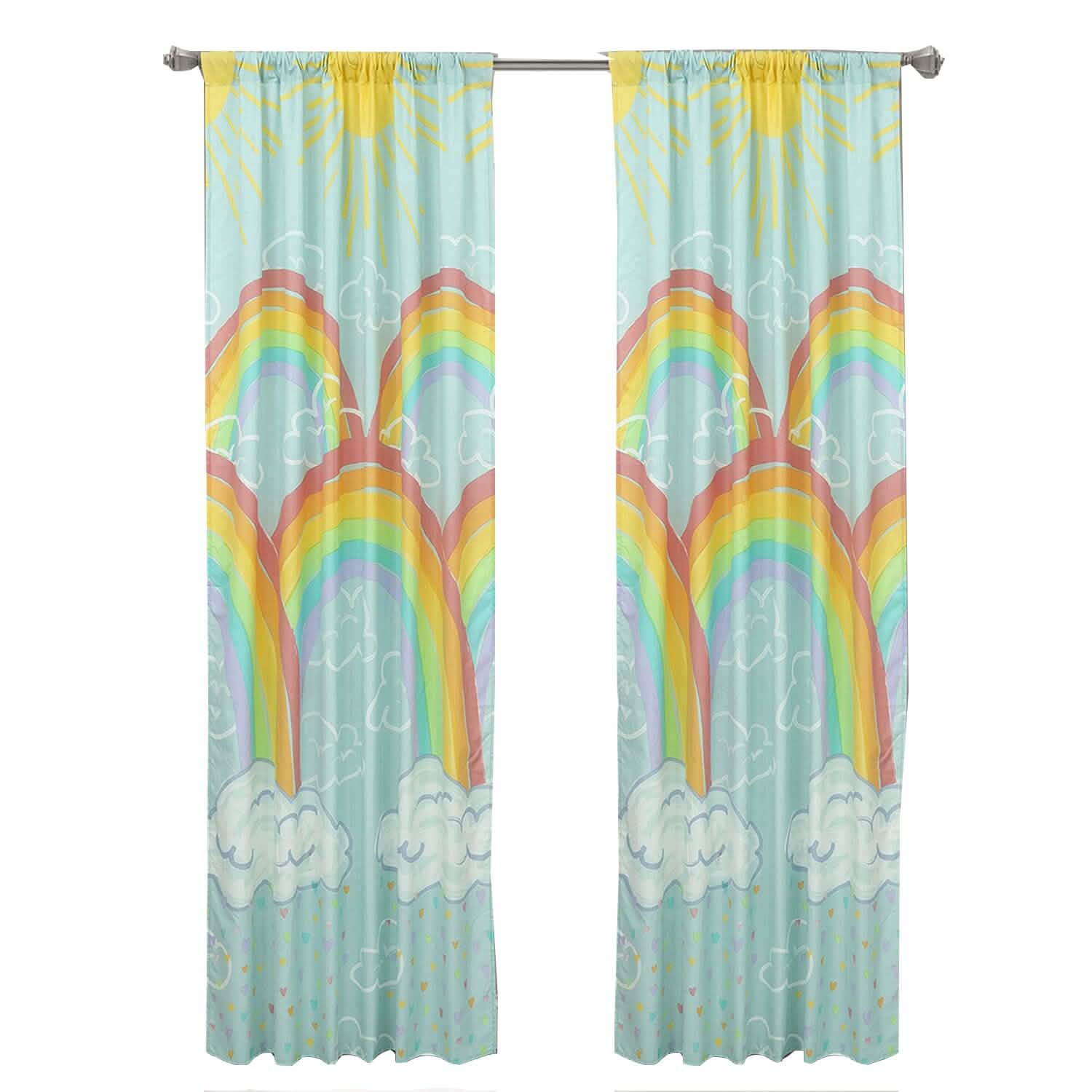 Kidz Mix Rainbow Clouds Window Panel Pair