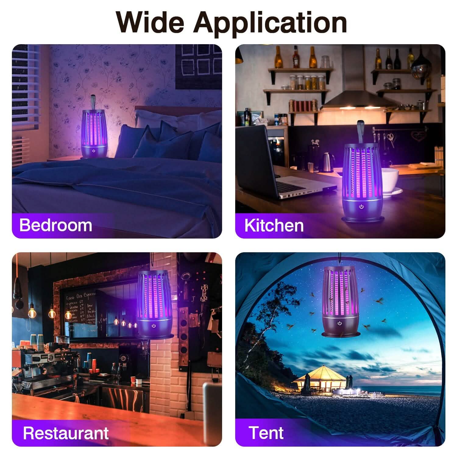 Lampe anti-moustiques avec piège à insectes et sangle veilleuse