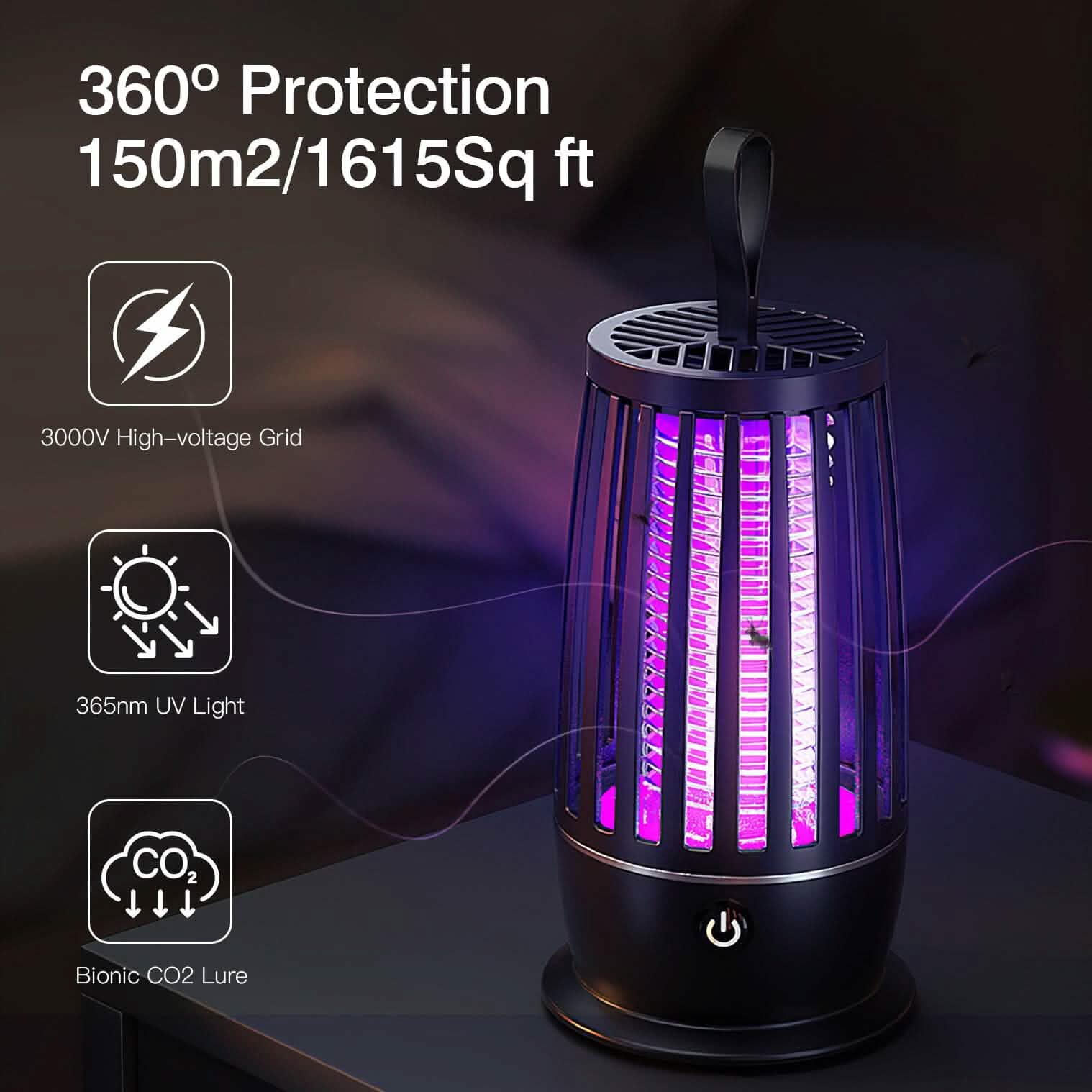 Lampe anti-moustiques avec piège à insectes et sangle veilleuse