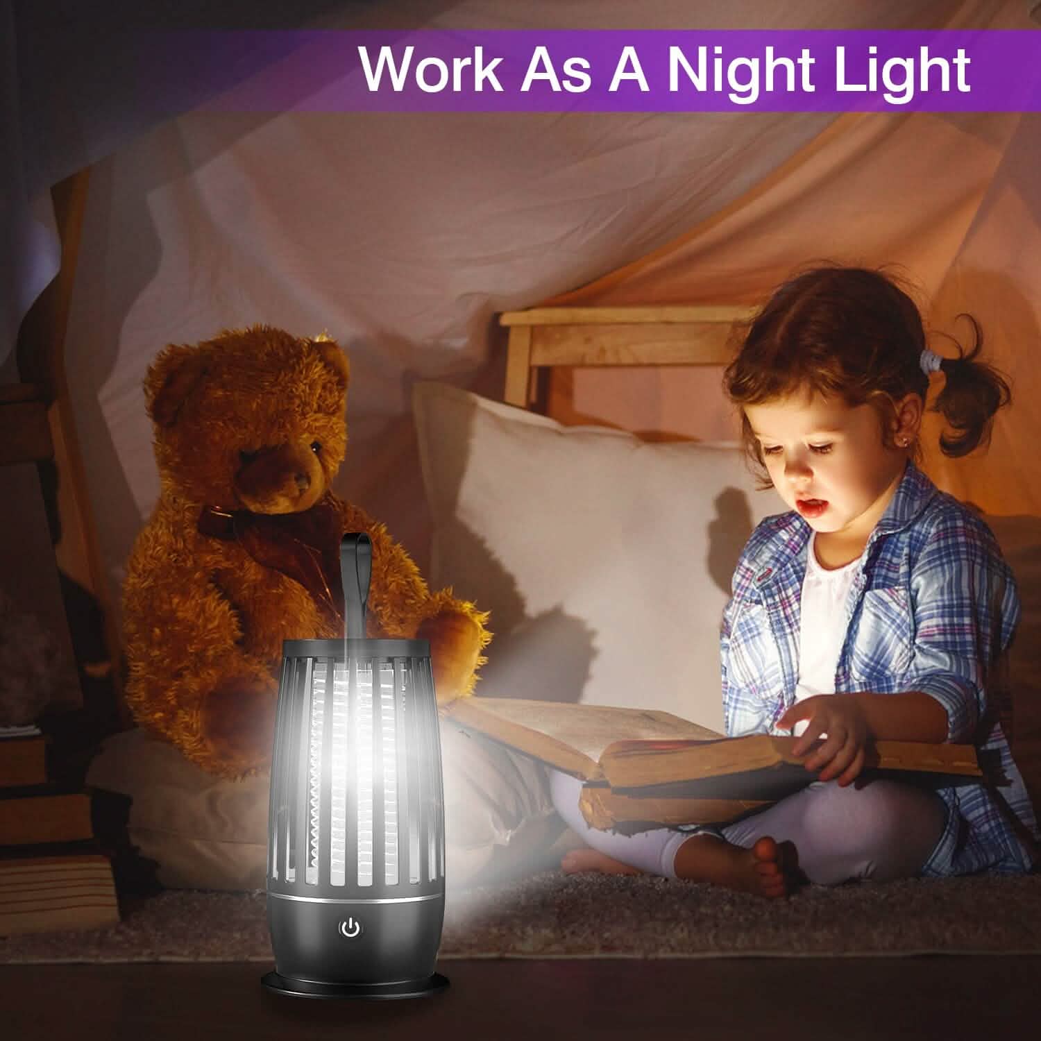 Lampe anti-moustiques avec piège à insectes et sangle veilleuse
