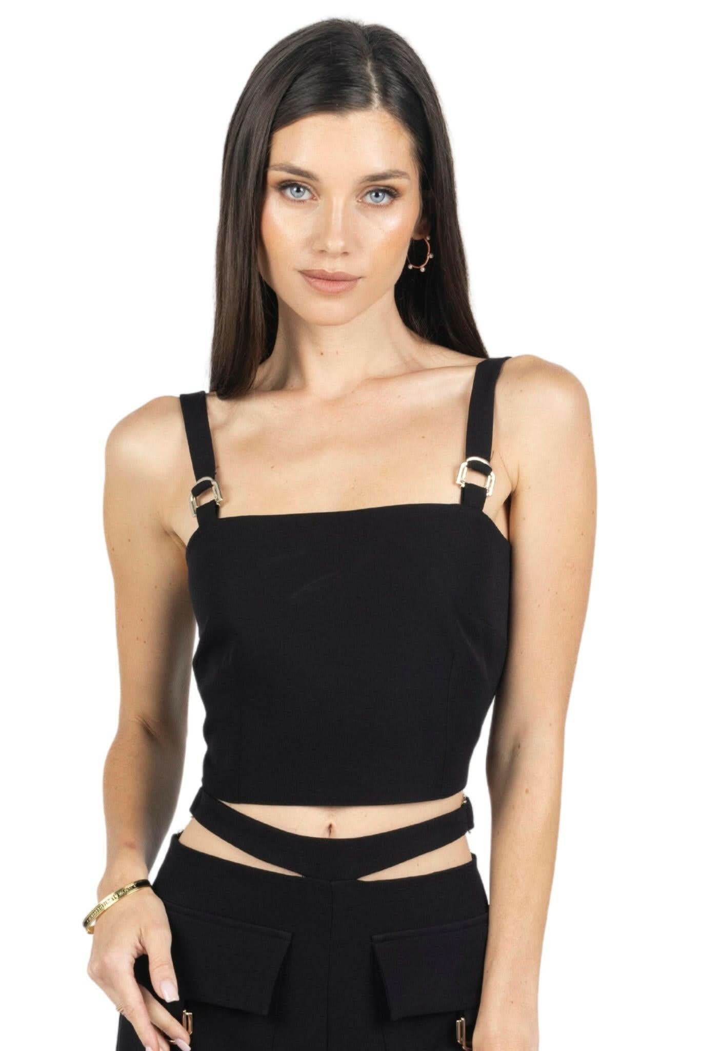 Kim Mid-Rise Women Trousers With Side Buckels