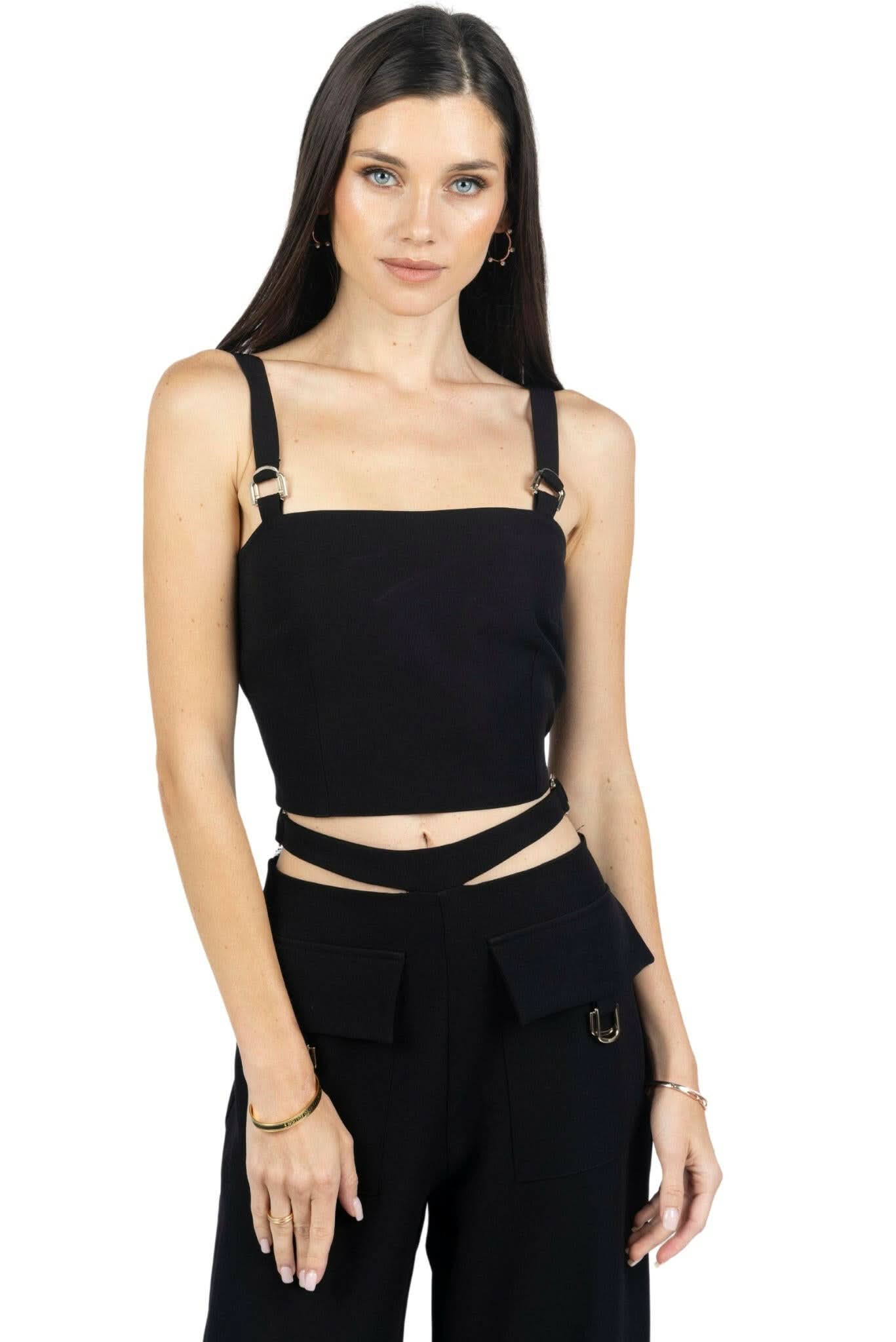 Kim Mid-Rise Women Trousers With Side Buckels