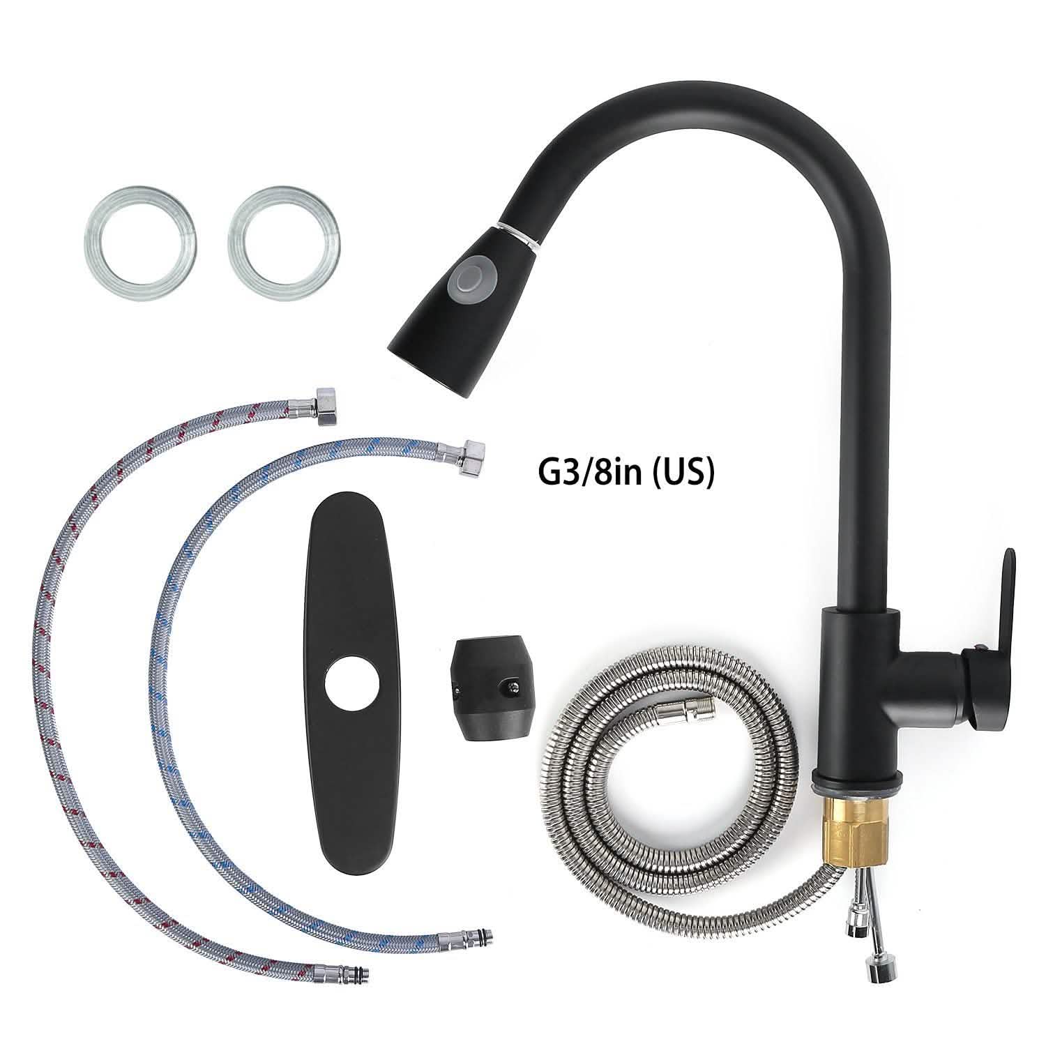 Robinet de cuisine monotrou avec commande eau chaude et froide