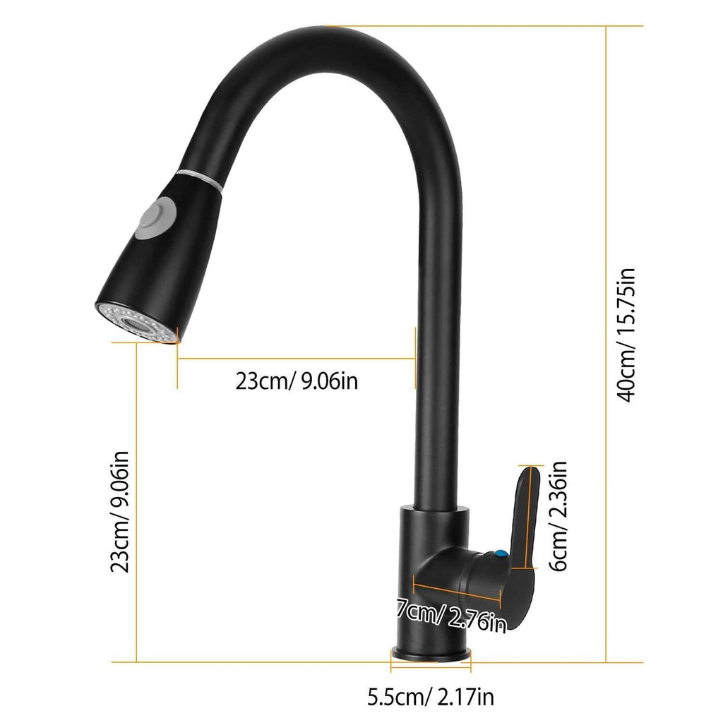 Robinet de cuisine monotrou avec commande eau chaude et froide
