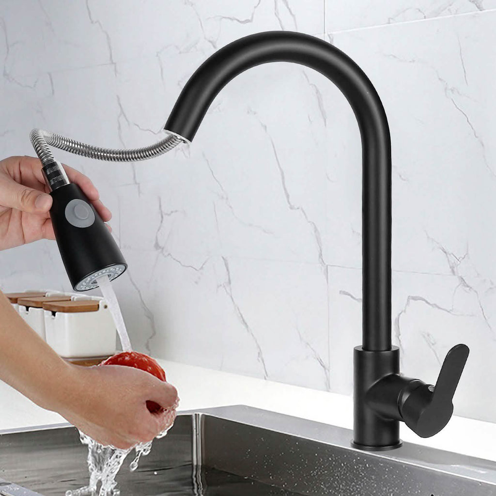 Robinet de cuisine monotrou avec commande eau chaude et froide