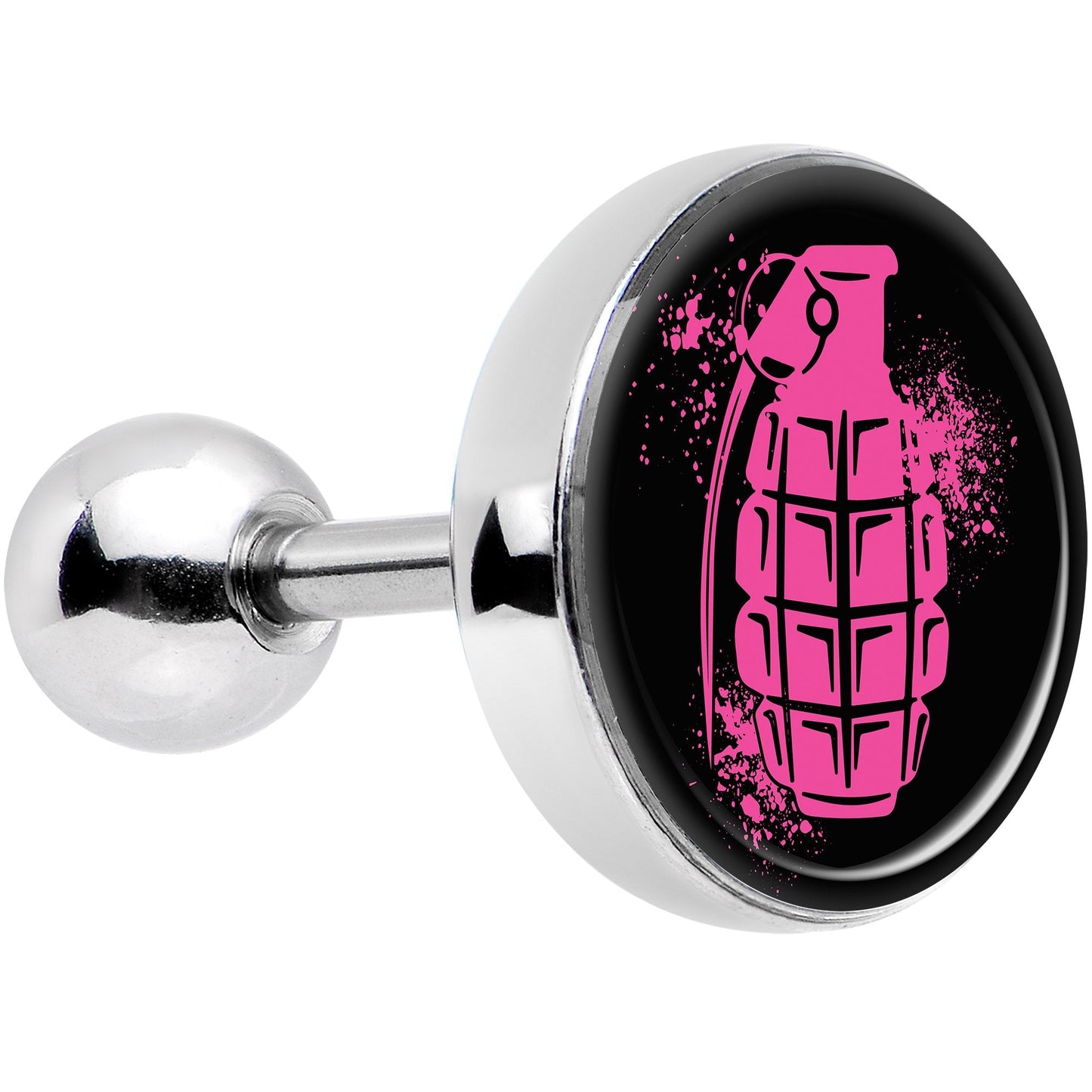 16G 1/4 Pink Grenade Tragus Cartilage Earring