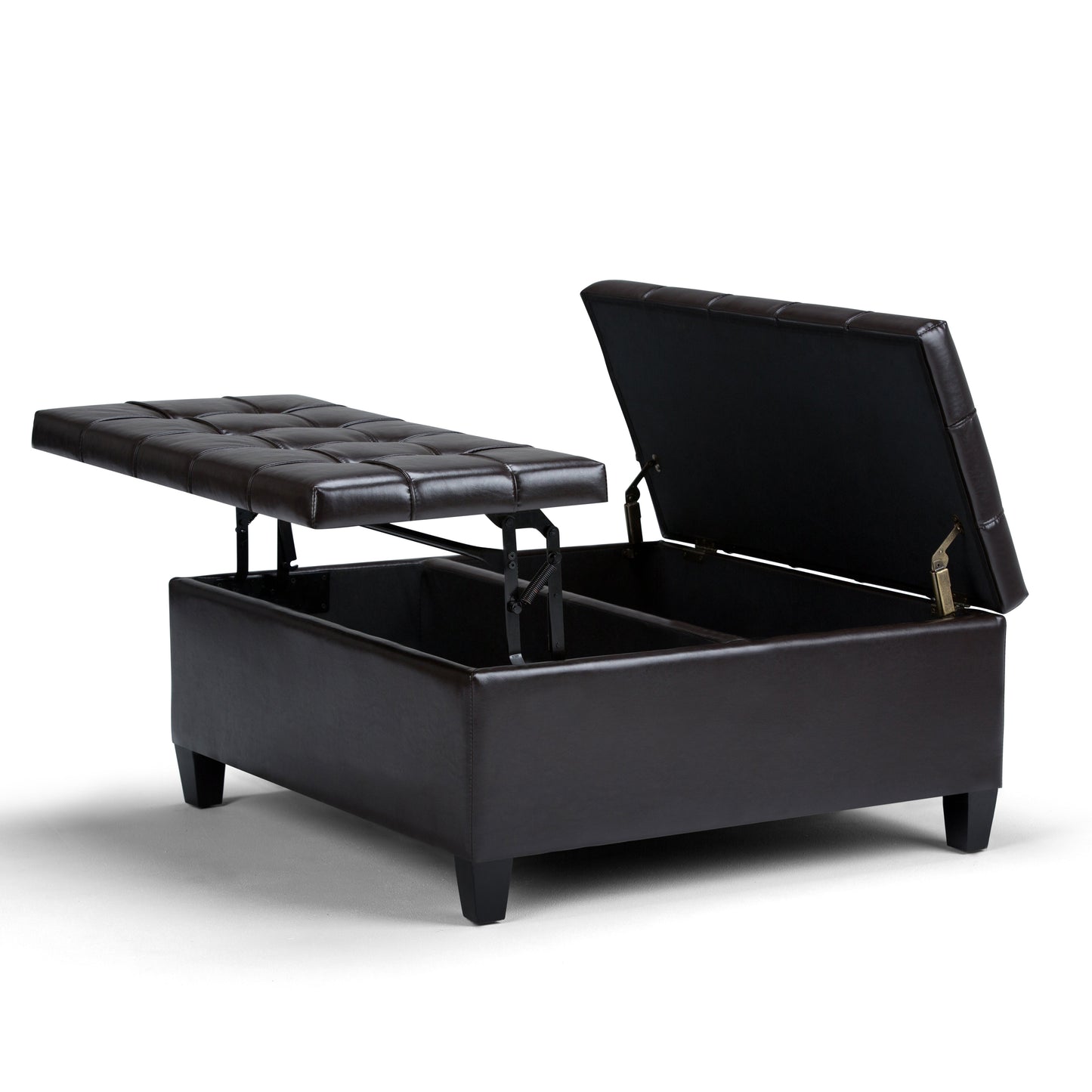 Harrison 36 Inch Wide Coffee Table Storage Ottoman in Tanners