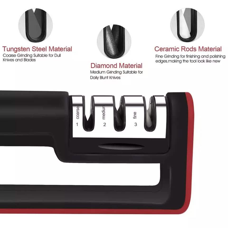 Knife Sharpener Professional Ceramic Tungsten Kitchen Sharpening System Tool