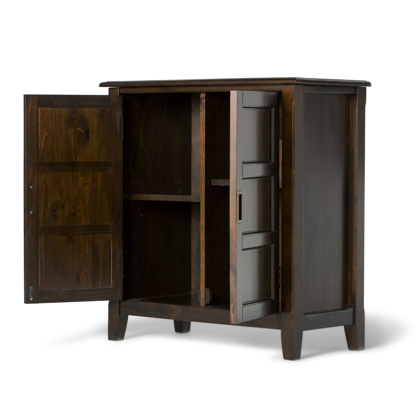 Burlington 30 Inch Wide Solid Wood Low Storage Cabinet in Mahogany
