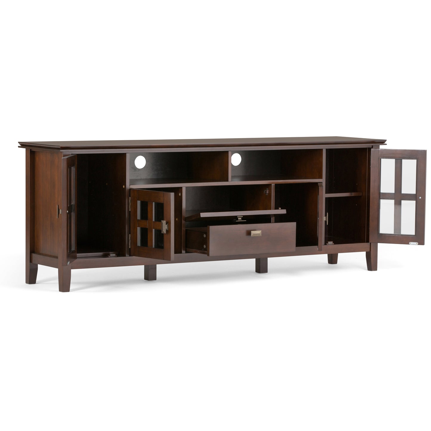 Artisan 72 Inch Wide Solid Wood TV Stand in Russet